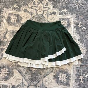 NWOT aerie Green and White Pleated Women's Skirt